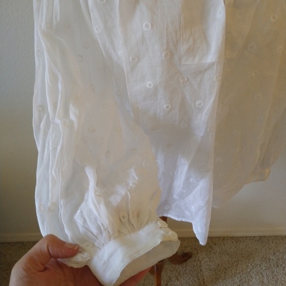 Mes Demoiselles Paris Women’s Cotton Blouse White Size 0 Embroidered Top - Picture 3 of 12